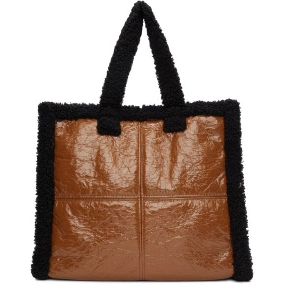 Stand Studio Lola Teddy Bag in Tan Black - Picture 1 of 5